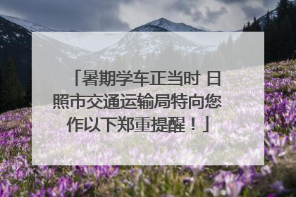 暑期学车正当时 日照市交通运输局特向您作以下郑重提醒！