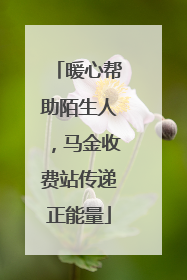 暖心帮助陌生人，马金收费站传递正能量