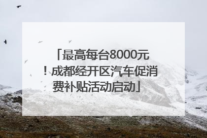 最高每台8000元！成都经开区汽车促消费补贴活动启动