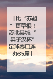 比“苏超”更草根！苏北县城“男子汉杯”足球赛已连办35届