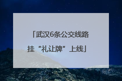 武汉6条公交线路挂“礼让牌”上线