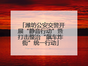 潍坊公安交警开展“静音行动”暨打击整治“飙车炸街”统一行动