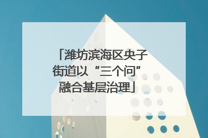 潍坊滨海区央子街道以“三个问”融合基层治理