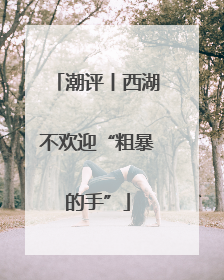 潮评丨西湖不欢迎“粗暴的手”