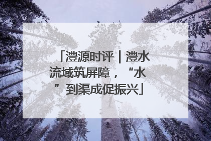 澧源时评｜澧水流域筑屏障，“水”到渠成促振兴