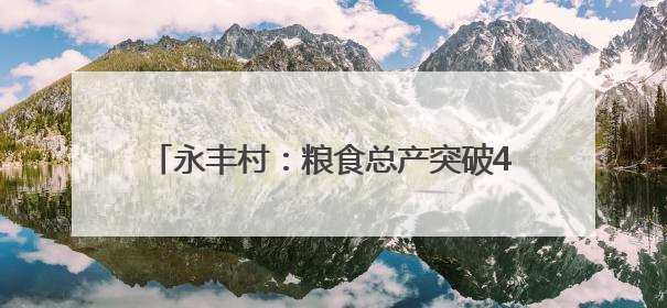 永丰村：粮食总产突破4600吨 村集体经济收入三年倍增｜牵挂的村