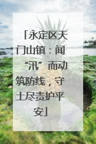 永定区天门山镇：闻“汛”而动筑防线，守土尽责护平安