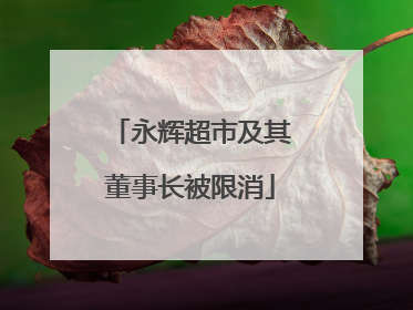 永辉超市及其董事长被限消