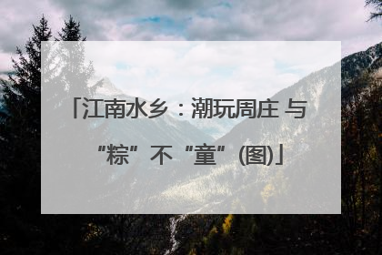 江南水乡：潮玩周庄 与“粽”不“童”(图)