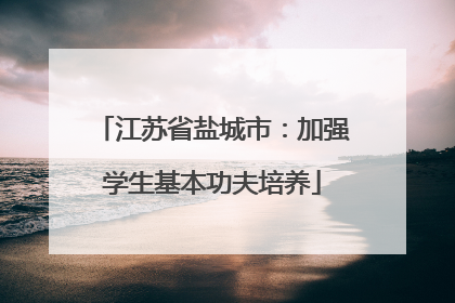 江苏省盐城市：加强学生基本功夫培养