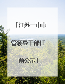 江苏一市市管领导干部任前公示