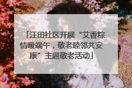 汪田社区开展“艾香粽情暖端午，敬老睦邻共安康”主题敬老活动