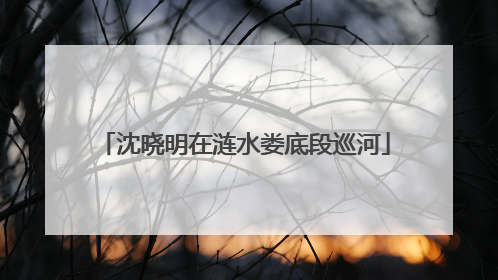 沈晓明在涟水娄底段巡河