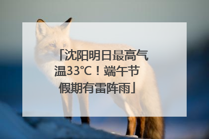 沈阳明日最高气温33℃！端午节假期有雷阵雨