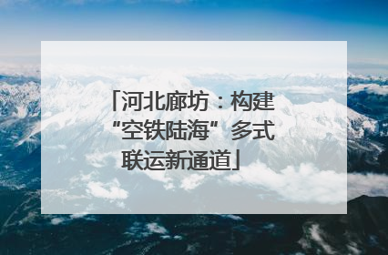 河北廊坊：构建“空铁陆海”多式联运新通道