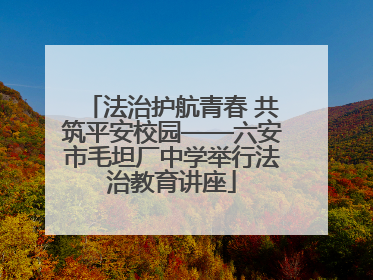 法治护航青春 共筑平安校园——六安市毛坦厂中学举行法治教育讲座