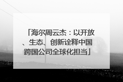 海尔周云杰：以开放、生态、创新诠释中国跨国公司全球化担当