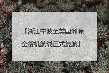 浙江宁波至美国洲际全货机航线正式复航