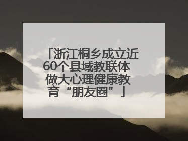 浙江桐乡成立近60个县域教联体 做大心理健康教育“朋友圈”