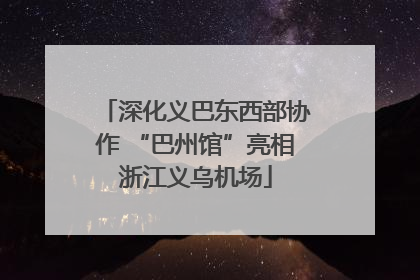 深化义巴东西部协作 “巴州馆”亮相浙江义乌机场