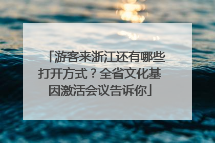 游客来浙江还有哪些打开方式？全省文化基因激活会议告诉你