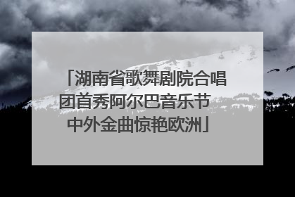 湖南省歌舞剧院合唱团首秀阿尔巴音乐节 中外金曲惊艳欧洲