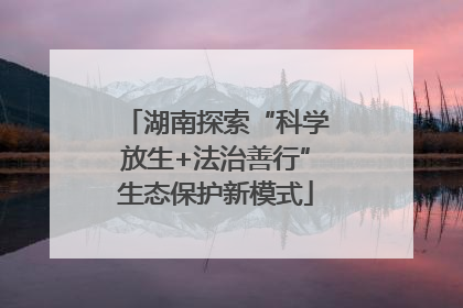 湖南探索“科学放生+法治善行”生态保护新模式