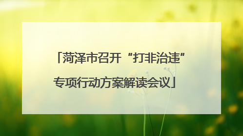 菏泽市召开“打非治违”专项行动方案解读会议