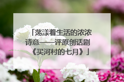 荡漾着生活的浓浓诗意——评原创话剧《买河村的七月》