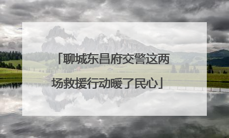 聊城东昌府交警这两场救援行动暖了民心