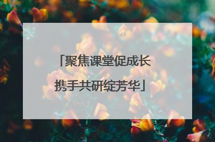 聚焦课堂促成长 携手共研绽芳华
