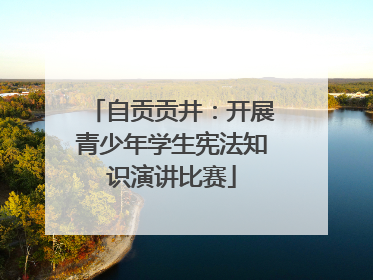 自贡贡井：开展青少年学生宪法知识演讲比赛
