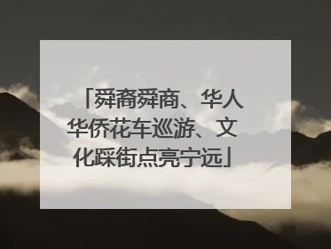舜裔舜商、华人华侨花车巡游、文化踩街点亮宁远