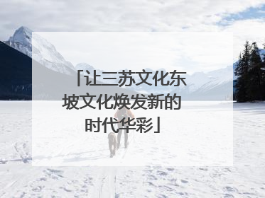 让三苏文化东坡文化焕发新的时代华彩