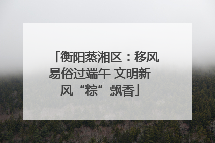 衡阳蒸湘区：移风易俗过端午 文明新风“粽”飘香