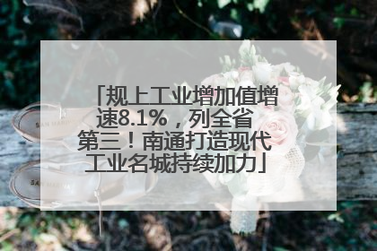 规上工业增加值增速8.1%，列全省第三！南通打造现代工业名城持续加力