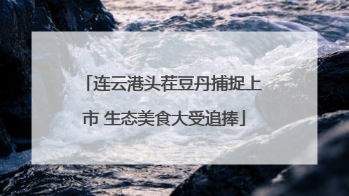 连云港头茬豆丹捕捉上市 生态美食大受追捧