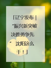 辽宁发布｜“振兴新突破 决胜勇争先” 沈阳这么干！