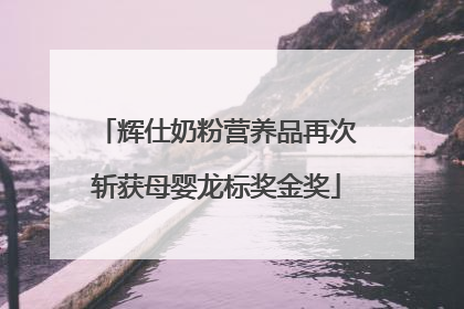 辉仕奶粉营养品再次斩获母婴龙标奖金奖
