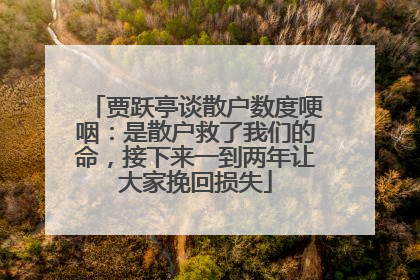 贾跃亭谈散户数度哽咽：是散户救了我们的命，接下来一到两年让大家挽回损失