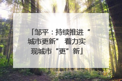 邹平：持续推进“城市更新” 着力实现城市“更”新