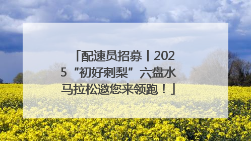 配速员招募丨2025“初好刺梨”六盘水马拉松邀您来领跑！