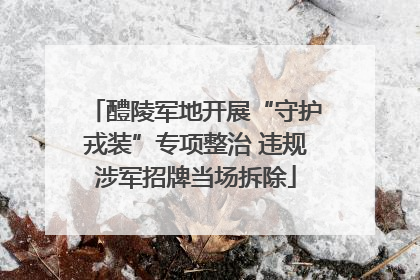 醴陵军地开展“守护戎装”专项整治 违规涉军招牌当场拆除