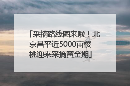 采摘路线图来啦！北京昌平近5000亩樱桃迎来采摘黄金期