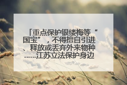 重点保护银缕梅等“国宝”，不得擅自引进、释放或丢弃外来物种……江苏立法保护身边的生物“朋友圈”