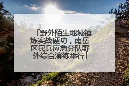 野外陌生地域锤炼实战硬功，南岳区民兵应急分队野外综合演练举行