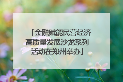 金融赋能民营经济高质量发展沙龙系列活动在郑州举办