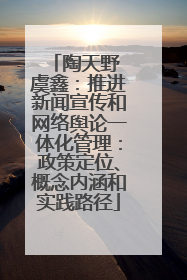 陶天野 虞鑫：推进新闻宣传和网络舆论一体化管理：政策定位、概念内涵和实践路径