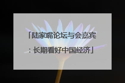 陆家嘴论坛与会嘉宾：长期看好中国经济