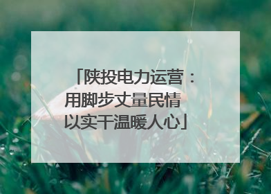 陕投电力运营：用脚步丈量民情 以实干温暖人心
